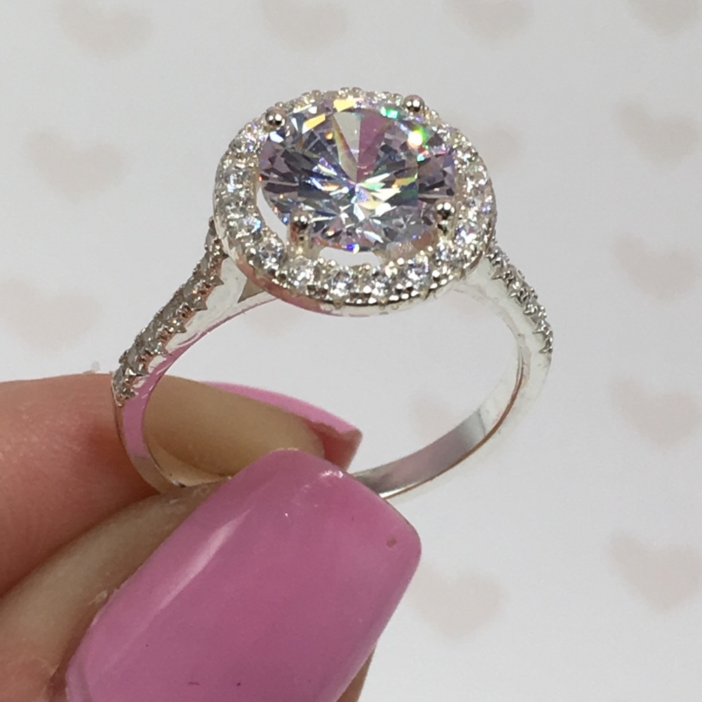 14k white gold engagement wedding engagement ring - Picture 7 of 8